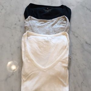 Classic Deep V-Neck Tee's. Lot of 3.